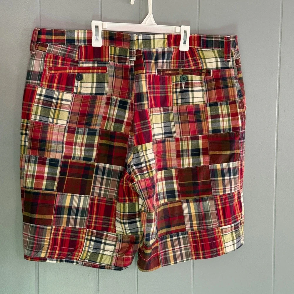 Mens Madras Patchwork Shorts 40 Preppy‎ Nantucket Coastal Ivy League Cape Cod